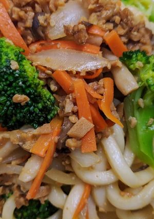 高野豆腐の味噌そぼろで！焼きうどん-レシピのメイン写真