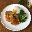 サバ缶・豆・トマトの米粉カレー