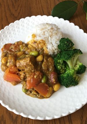 サバ缶・豆・トマトの米粉カレー-レシピのメイン写真