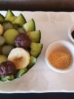 メロン バナナ 白玉 あんみつ-レシピのメイン写真