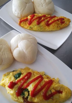 昨日の残ったサラダで朝食オムレツ-レシピのメイン写真