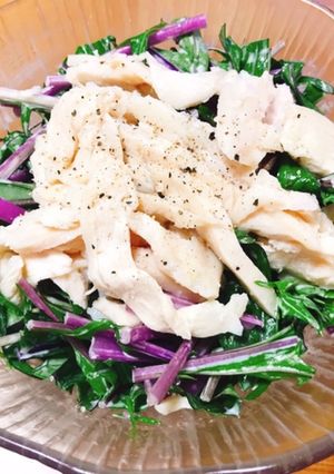 簡単♪赤みず菜のサラダ-レシピのメイン写真
