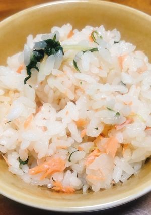 めちゃ旨！簡単！鮭と水菜の醤油バターご飯-レシピのメイン写真