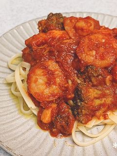 時短*海老とブロッコリーのトマトパスタ-レシピのメイン写真