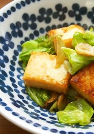 厚揚げ・キャベツの味噌ダレ炒め♪-レシピのメイン写真