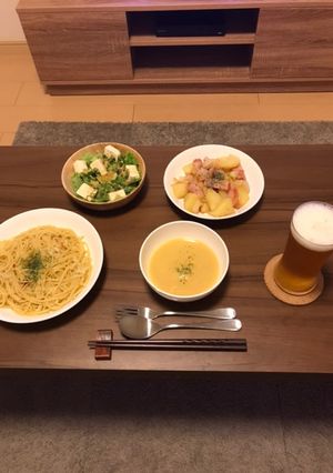 ペペロンチーノ、ジャーマンポテト-レシピのメイン写真