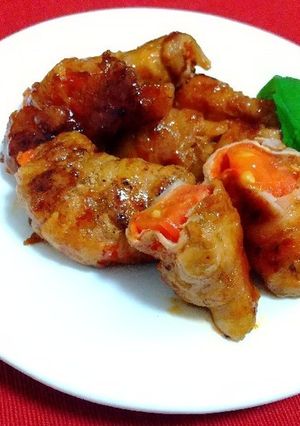 トマトの豚バラ巻き照り焼き-レシピのメイン写真