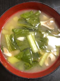舞茸と小松菜の味噌汁-レシピのメイン写真