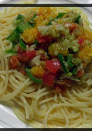 オレンジ入り冷製パスタ:*.-レシピのメイン写真