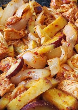 超簡単！鶏むね肉で本格タッカルビ-レシピのメイン写真