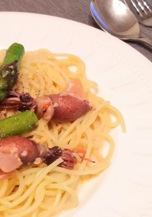 ホタルイカとアスパラのパスタ-レシピのメイン写真