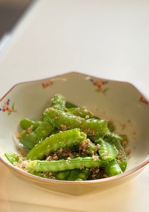 簡単！スナップえんどうの胡麻おかか和え-レシピのメイン写真