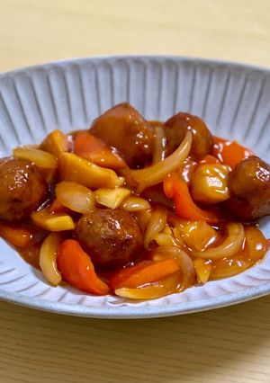 余り野菜と肉団子消費に！簡単！肉団子酢豚-レシピのメイン写真