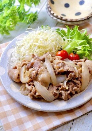 豚こま肉のレンチンしょうが焼き-レシピのメイン写真