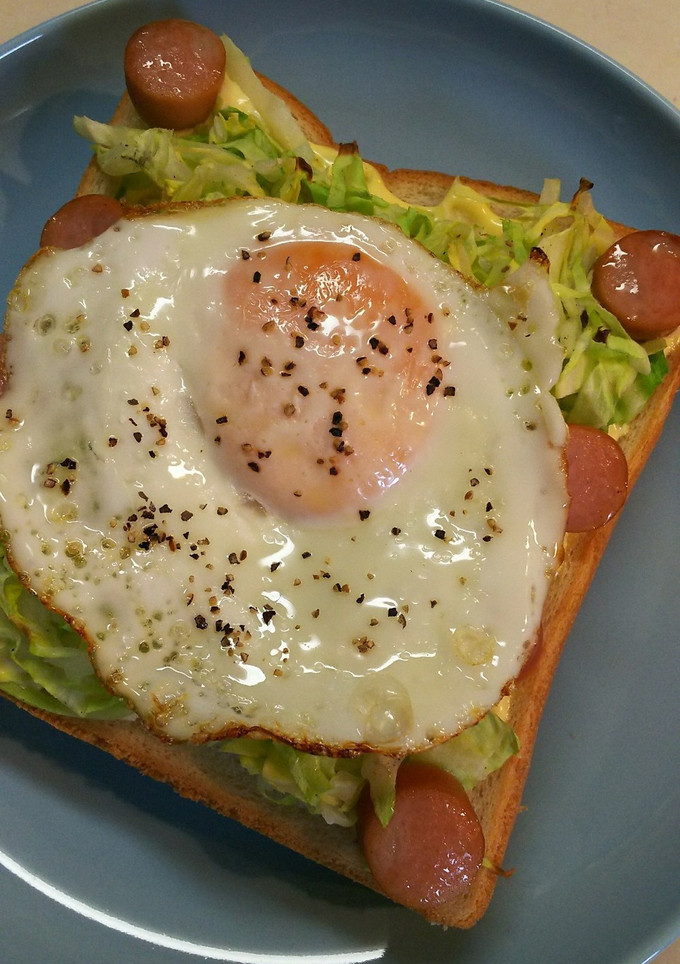キャベツと半熟たまごのトースト-レシピのメイン写真