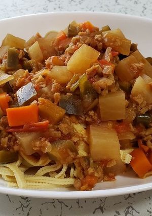 超簡単！豆腐皮のソイミートパスタ-レシピのメイン写真
