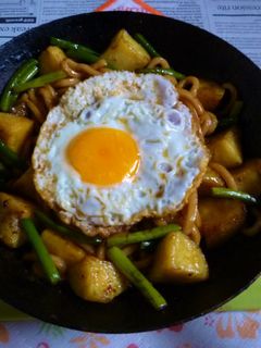 ポテト焼きうどん・オイスターソース味-レシピのメイン写真