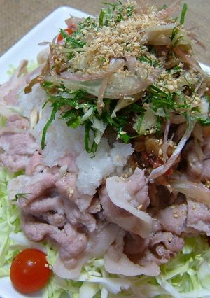 冷やし豚しゃぶ☆梅ザーサイおろしポン酢-レシピのメイン写真