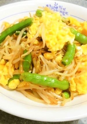もやし、スナップエンドウ、卵のサッと炒め-レシピのメイン写真
