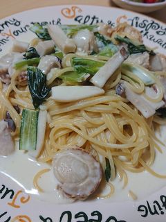 帆立と小松菜のクリームパスタ-レシピのメイン写真