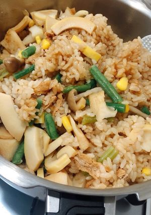 活力鍋で簡単！たけのこの炊き込みご飯！-レシピのメイン写真