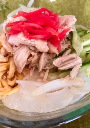 簡単♡ササミのサラダチキンで冷やし中華-レシピのメイン写真