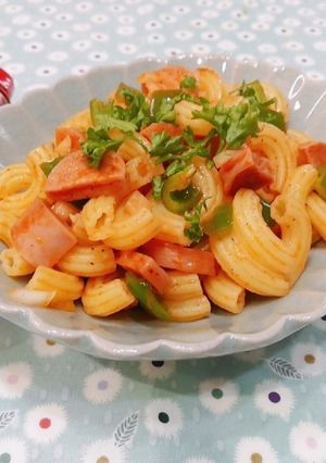 マカロニと魚ニソのナポリタン風！？-レシピのメイン写真