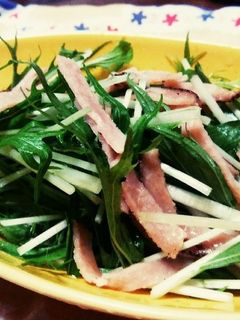 水菜とパストラミのサラダ-レシピのメイン写真