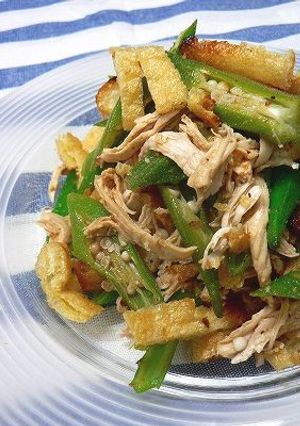 鶏とオクラのからし酢醤油和え-レシピのメイン写真