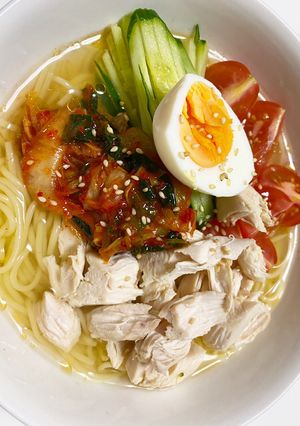 【ダイエット中に！】糖質0麺で冷麺風-レシピのメイン写真