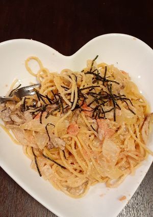 クリーム風濃厚明太子と舞茸のパスタ♥️-レシピのメイン写真