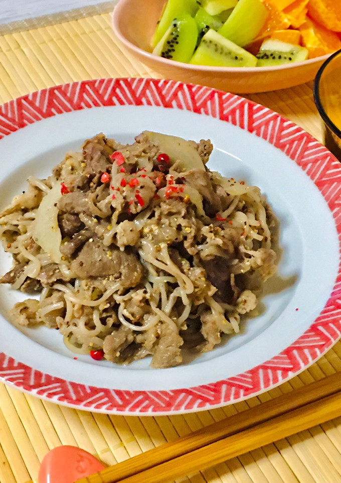牛こまとしらたきのスパイシー炒め-レシピのメイン写真