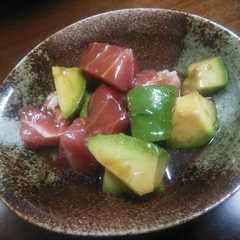 รูปของ 簡単☆マグロとアボガド　特製ゆず胡椒ダレ
