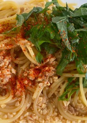 麻婆　納豆パスタ　2人前　冷凍うどん可-レシピのメイン写真