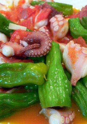 簡単タコとししとうのトマト炒め-レシピのメイン写真