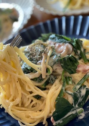 ほうれん草とベーコンのクリームパスタ-レシピのメイン写真
