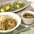 ポン酢ドレッシングで♪春菊と柿のサラダ