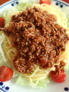 簡単!ミートソースとレタスのパスタ-レシピのメイン写真