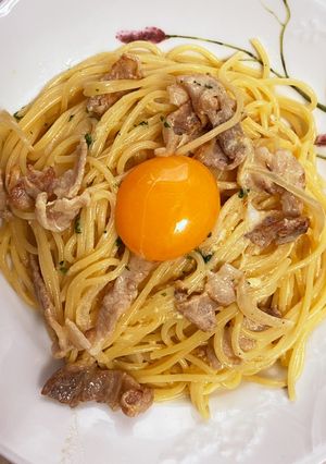 豚肉と牛乳のカルボナーラ　ベーコン無し！-レシピのメイン写真