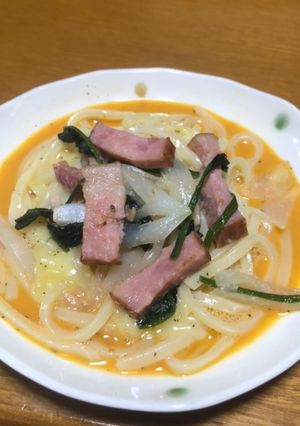 生クリームなしうどんカルボナーラ-レシピのメイン写真