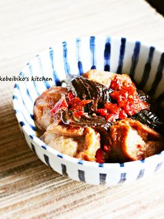 茄子と仙台麩の煮もの-レシピのメイン写真