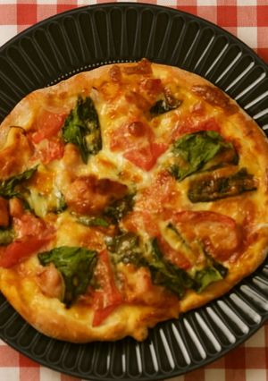 チキンと野菜の具だくさんピザ-レシピのメイン写真