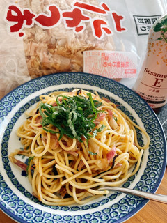 調味料なし☆ミョウガ塩昆布パスタ-レシピのメイン写真
