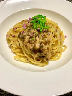 サバ味噌風オイルパスタ-レシピのメイン写真