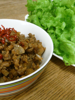 ごぼう肉味噌♪サラダ菜巻き-レシピのメイン写真