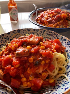 サバトマトパスタ-レシピのメイン写真