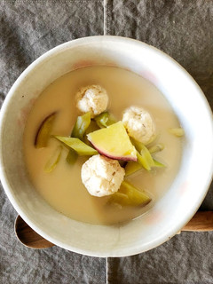 さつまいもと鶏団子の豆乳スープ-レシピのメイン写真