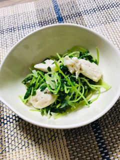 豆苗とささみの塩にんにく炒め-レシピのメイン写真