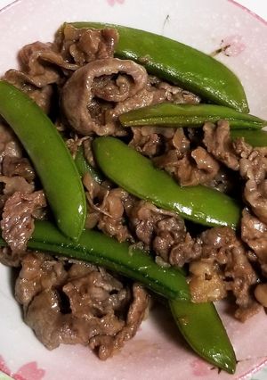 ★牛肉とスナップエンドウのスタミナ炒め★-レシピのメイン写真