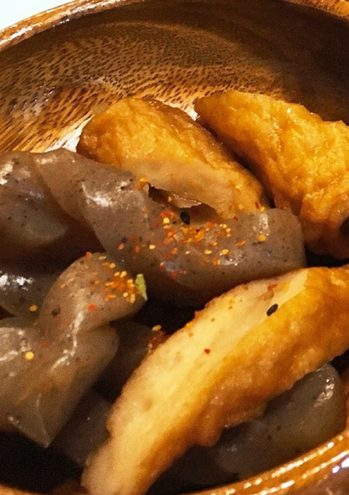 蒟蒻とゴボウ天の煮物(放置料理)-レシピのメイン写真